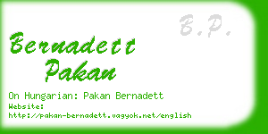 bernadett pakan business card